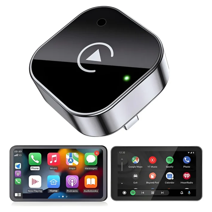 Adaptador Inalámbrico Carplay 2 En 1 Carplay Plug & Play Con Puerto Usb/usb-c, Conexión Wifi O Bluetooth / Negro